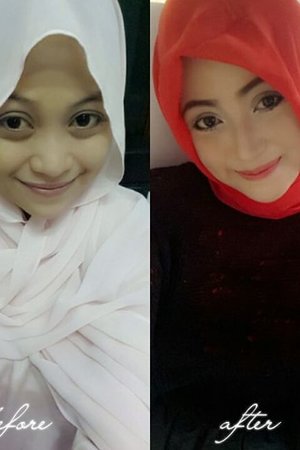 the power of make up 😆#clozetteid #godiscover #silkygirl#diaryhijaberindonesia #hijabme #hijabday #beforeafter #makeup #beforeandafter #red #black…