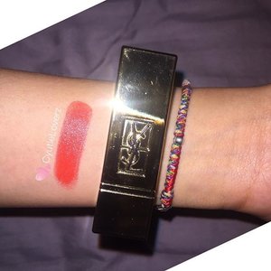 My Lovely Mini YSL！ love the smell，color，moisture my lips and also very long last in my experience put on lipstic。compare with my two lipstic before that i post i love YSL lipstic do awesome，just a little bit pricey but it's worth and i really hoping to try other lipstic from YSL 🙏🏻 #7dayrainbowlips #7dayrainbowchallenge #kbeautyrainbow #ClozetteID