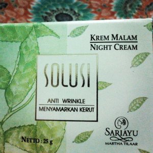 trying new skincare, solusi anti wrinkle from @sariayu_mt #ClozetteID #BEAUTY #MAKEUP #sariayu #nightcream #greentea #antiwrinkle #gettingold :-D