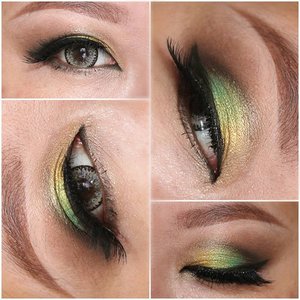 Today's #eotd is very simple. I only use 4 color of my eyeshadow include one as a base..@shuuemuraid brow:sword.@nyxmakeupid jumbo eye pencil iced mocha as a base, and #jordana effect bright eyeshadow green and yellow bought from @makeupuccino (for only IDR 20rb!).@sleekmakeup ink pot dominatrix@japansoftlens ageha rich grey...#clozetteid #mayamiamakeup #motd #motdindo #eyeshadow #eyeoftheday #pinkperception #jasamakeup #makeupartist #universodamaquiagem #lookamillion #hudabeauty #makeupbychristiaa #muajkt #makeupartistindonesia