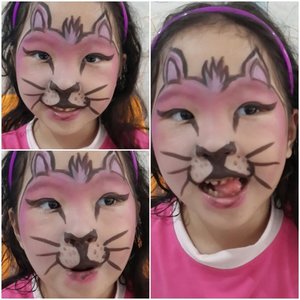 Lil Cat in action. I realize something when doing face painting for kids. They seems like and always making silly face! 😁😁😁 make me bit harder to make lines or another small details. 
But overall, i like to work with kids. Its fun!

#momwhofacepaints #instakids #giselle #clozetteID #motd #mehronmakeup #paradisemakeupaq #jinnymakeup #muaindonesia #makeupartistjakarta #muajakarta #makeupbychristiaa #oadmakeup