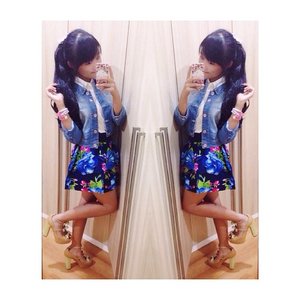 denim jacket & floral skirt.why not? ;)