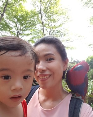 My baby was amazed by the bird. Cute. 🤩🐦