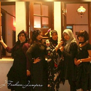 OCTOBER 14TH, 2015 ----- #Gothic was our theme of the month. We chose #gothiccafe #deathbychocolatebogor  as our #JFashionJumpers #FashionCommunity #sisters #gathering for this October. My #style was #vintagegoth 😉 "We are the #prettycreepy #Vampiresisters!" hehehe 😈💀👻 #ClozetteID @clozetteid #fashion #OOTD #modestfashion #coveredstyle #headscarf #scarf #instafashion  #fashiongram  #kulinerbogor #Indonesia #Bogor #Streetstyle #stylishtraveler