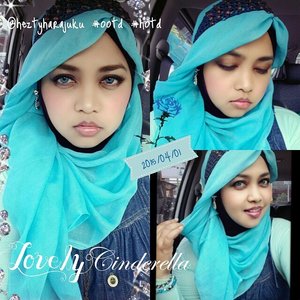 DIARY OF #heztyharajuku : April 1st, 2015👗👛🍬 Lovely in #Blue just like #Cinderella... 🍬👛👗 #lecturer #lecturerstyle #dosen #HestiSensei #clozetteid #scarfmagz #OOTD #hotd #fashion #style #modestfashion #coveredstyle #veil #kerudung #headscarf #hijabstyle #tosca #navyblue 💙💙💙