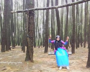 Dec 5th, 2016 --- 👑💀👸😨 Still remember this blue-red-tosca #dress ? This is lebaran dress from Aa mix with my #Cinderella  skirt and black obi belt. Do u know this place ? Yup ! #Mangunan #Pineforest #Imogiri . It was #rainy and #foggy & suddenly my #imagination drives me as a " LostPrincess " who try to find the way out. Escape from #spooky #forest 😨👸💀👑 #clozetteID @clozetteid #princessgown #tiara #hootd #ootd #fashion #style #Yogyatrip #hijabtraveler #modestwear #modestfashion #stylecovered #fashionvlogger #fashiongrammer
