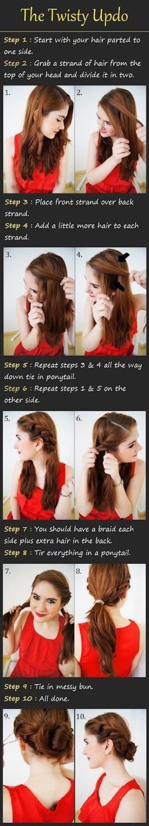 Tutorial twisted updo your hair