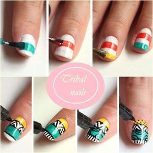 tribal tribal on my nails - tutorial