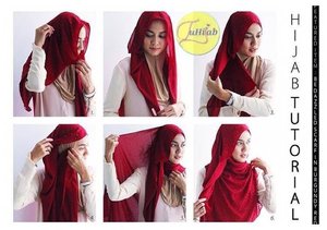 RED N WHITE HIJAB STYLE