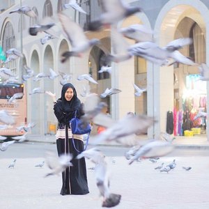 say hi to my friendly birds at Madinah #UmrahElhasbu #ClozetteId