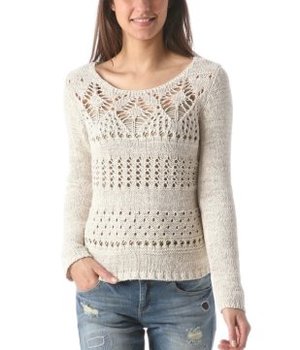 Openwork sweater - Ecru - Women - Knitwear - Promod