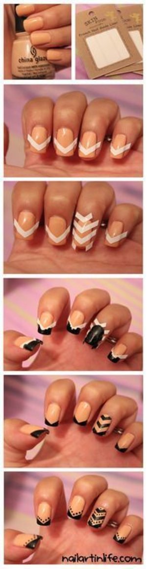 Tribal nail art tutorial.