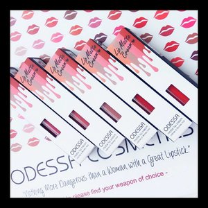 Who cares about the price of lipsticks?
For me, you are priceless ;)
.
.
5 shades of Odessa Lip Matte Cream yg super duper affordable. Belive me harganya cuma 50ribu!! Stay tune for the review yess, thanks a lot @eternallybeauty & @beautiesquad ❤❤❤
.
.
.
.
.
.
.
.
.
.
#BeautiesquadxEternallyBeauty #OdessaCosmetics #EternallyBeauty 
#Beautiesquad #mattelove
#BeautiesquadxEternally 
#Clozetteid #Clozetter #Beauty #Makeup #bvloggerid #beautynesiamember #beautybloggers #beautybloggerindonesia #indobeautyblogger  #bloggerindonesia  #muajakarta #indobeautygram #instabeauty #beautyinfluencer  #reviewmakeup #lipstickmurah #reviewlipstick #reviewmaybelline #lipswatches #lipstickjunkie #lipstickoftheday #lipstickmatte #lipsticklokal