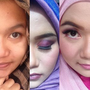 Fall makeup look by jengkennes, purple and pink before after, can u see the difference? #makeup #fallmakeup #fallmakeuplook #jengkennes #clozetteid #makeupartist #makeover #makeupbyme #makeuplover