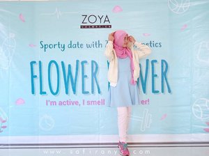 Jangan takut  bau badan habis olahraga! Keringetan mah pasti, tapi bau badan bisa ditutupin sama EDT seri Flower dari @zoyacosmetics! Baca lengkapnya di blogku, ya☺Link di bio~#tribepost #clozetteid #zoyacosmetics #flowerpower #bblogger #pastel #outfit #sporty #ootd #hootd #hijabi #hijabistyle #hijabisportstyle #sportstyle #sportydate #shasoutfit