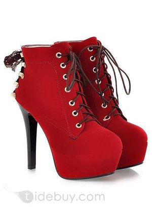 Amazing Stiletto Heels Artificial Wool Metal Fasteners Women's Boots : Tidebuy.com