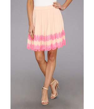 Ted Baker Bluma Pleated Lace Stripe Skirt Nude Pink - Zappos.com Free Shipping BOTH Ways
