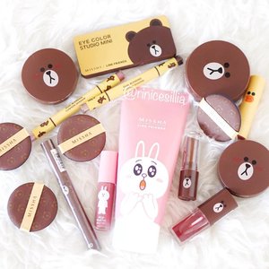 My collection of Missha x LINE Friends is getting bigger. Now I also have the cleansing foam, air puff sponge, dual blending cushion shadow, tension blusher and pop tastic jelly tint 😆😆😆. These are mine, what is yours? 
#missha #linefriends #makeup #beautybloggerid #clozetteid #clozette #beauty #potd