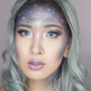 "Galaxy Queen"This is my Art-Themed make-up submission for @nyxcosmetics_indonesia's  competition! Product Used:NYX JEP Black Bean for the whole galaxy baseNYX JEP Milk for the eye baseNYX White Liquid Liner for the starsNYX Creamy Round Lipstick in "Castle" for the LipsWish me luck! #NyxCosmeticsID #LipFestivalPop