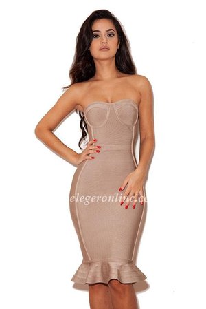  Brand: Herve Leger
Color: Nude
Material: rayon, nylon and spandex
Sweetheart neckline, strapless. mermaid ruffled trim. 
fitted bodycon dress 2015 new arrival.   
Tags: Herve Leger, Herve Leger Dresses, Herve Leger Long Dresses