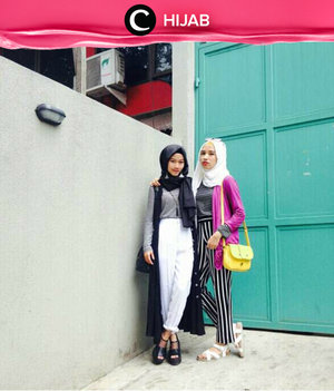 Me and my friend's OOTD! Sesekali, coba yuk foto OOTD bersama sahabat dan saling berbagi tips mix&match yang kalian sukai. Simak inspirasi gaya di Hijab Update dari para Clozetters hari ini, di sini http://bit.ly/clozettehijab. Image shared by Clozetter: putmaharani. Yuk, share juga gaya hijab andalan kamu.
