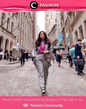 Clozetter @priscaangelina and her uptown girl look in NYC. Super chic with the mix 'n match of plaid co-ord and shocking pink! Simak Fashion Update ala clozetters lainnya hari ini di Fashion Community. Yuk, share outfit favorit kamu bersama Clozette.