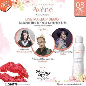 Today! #AvenexGaleriesLafayette Live Makeup Demo jam 4 sore di Atrium Pacific Place bersama Makeup Artist Jerry Pravda, Radhini, dan MC Ankatama.#ClozetteID