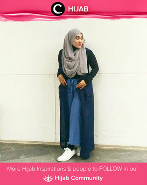 Denim culottes are a trendy style, but they can be tricky to pull off. Simak inspirasi gaya Hijab dari para Clozetters hari ini di Hijab Community. Image shared by Clozetter: @andiyaniachmad. Yuk, share juga gaya hijab andalan kamu