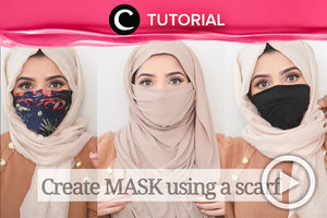 Tak perlu masker baru, hijab juga bisa kamu gunakan sebagai masker kain. Cek tutorialnya di: https://bit.ly/2Zt1I2y. Video ini di-share kembali oleh Clozetter @shafirasyahnaz. Lihat juga tutorial lainnya di Tutorial Section.