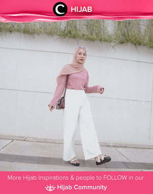 Adding white to your dusty pink look is always a great idea. Image shared by Clozetter @nabilaaz. Simak inspirasi gaya Hijab dari para Clozetters hari ini di Hijab Community. Yuk, share juga gaya hijab andalan kamu.