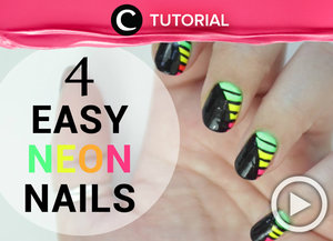 Color has exploded on the catwalk this season, so the extreme is neon. Would you have neon nails? See the tutorial, here http://bit.ly/1pwLDne. Video ini di-share kembali oleh Clozetter: @kyriaa. Cek Tutorial Updates lainnya pada Tutorial Section.