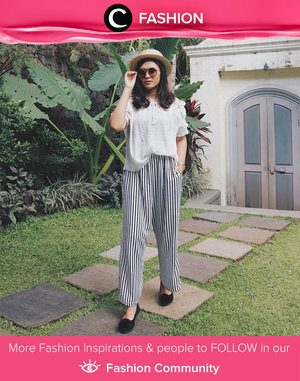 Holiday in style with boater hat, flowy white top, stripes pants, and comfy shoes. Simak Fashion Update ala clozetters lainnya hari ini di Fashion Community. Image shared by Star Clozetter: @deniathly. Yuk, share outfit favorit kamu bersama Clozette.
