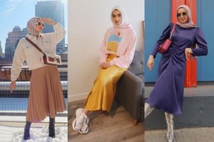  10 Outfit Hijab Santai Ala Summer Albarcha, Termasuk Pakai Rok Plisket Dan Gamis Dress