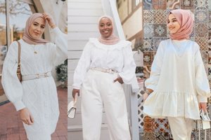 10 Baju Muslim Serba Putih Untuk Lebaran Dan Tips Padu Padan Warna Hijabnya