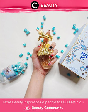 â€œFANTASIAâ€� perfume from Anna Sui reminds us of our childhood. Dreaming about fantasyland. The bottle is very unique with a thick glass and a unicorn design on the top. Simak Beauty Updates ala clozetters lainnya hari ini di Beauty Community. Image shared by Clozette Ambassador @mariaistella. Yuk, share beauty product andalan kamu.