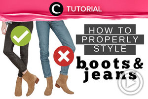 Agar tetap stylish, kamu bisa coba memadupadankan jeans dan boots seperti ini: http://bit.ly/3dRB77m. Video ini di-share kembali oleh Clozetter @ranialda. Lihat juga tutorial lainnya di Tutorial Section.