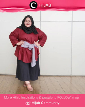 Cutest hijab ootd with maroon ribon top. Simak inspirasi gaya Hijab dari para Clozetters hari ini di Hijab Community. Image shared by Clozette Ambassador: @tanteintan. Yuk, share juga gaya hijab andalan kamu