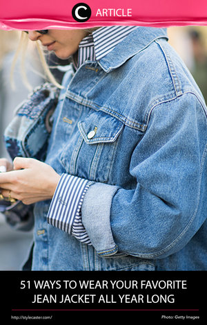 Are you a denim lover? Sebagai pecinta denim, pemakaian jaket jeans bisa menjadi salah satu ciri khas kamu, tapi jangan sampai gayamu jadi monoton ya. Kamu bisa temukan 51 cara untuk memakai jaket jeans-mu dengan look yang berbeda selama setahun penuh! Baca selengkapnya di http://bit.ly/2k6o3N3. Simak juga artikel menarik lainnya di Article Section pada Clozette App.