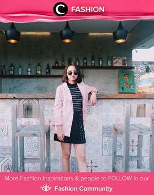 Summer chic style ala Clozetter @Juststephanielee: pink blazer, stripe tees, and short skirt. Simak Fashion Update ala clozetters lainnya hari ini di Fashion Community. Yuk, share outfit favorit kamu bersama Clozette.