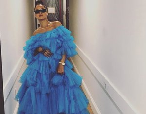 Rihanna wore a giant Cinderella ballgown with sneakers, because she’s Rihanna