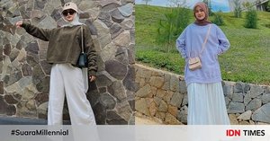 10 Inspirasi Oufit Hijab dengan T-Shirt ala Selebgram Alifhia Fitri