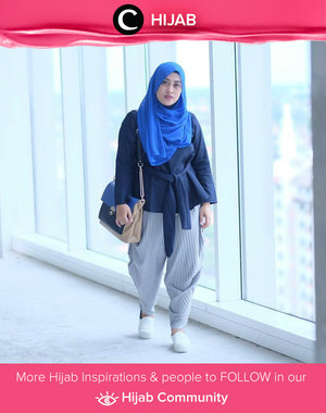Ribbon top and pleated pants, touch of blue for this Monday by Clozetter Andiyani. Simak inspirasi gaya Hijab dari para Clozetters hari ini di Hijab Community. Image shared by Clozetter: andiyaniachmad. Yuk, share juga gaya hijab andalan kamu bersama Clozette.