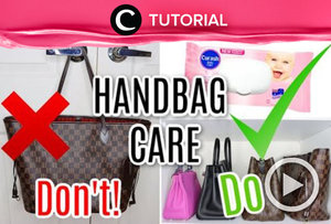 How to care your designer handbags: http://bit.ly/2MtTIei. Video ini di-share kembali oleh Clozetter @aquagurl. Lihat juga tips dan tutorial lainnya di Tutorial Section.