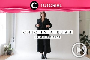 Quick tips to look effortlessly chic in a rush: http://bit.ly/2MNSWWJ. Video ini di-share kembali oleh Clozetter @aquagurl. Tonton video tutorial lainnya di tutorial section.