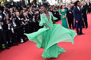 Lupita Nyong'o at Cannes Film Festival 2015. Dress by Gucci.