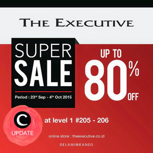 Weekend ini dapat potongan harga hingga 80% dari The Executive! Segera kunjungi store terdekat atau beli via online di theexecutive.co.id.