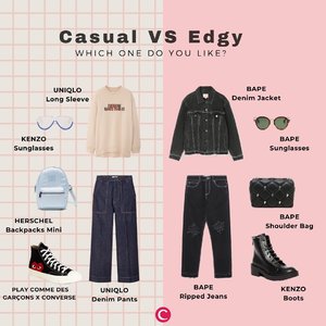 “Fashions fade, style is eternal” adalah salah satu quotes terkenal dari designer Yves Saint Laurent. Bicara tentang style, kamu lebih nyaman dengan style apa, Clozetters?
Casual style atau Edgy style? Yuk, vote di kolom komentar ya! ✨

#ClozetteID #ClozetteIDCoolJapan #ClozetteXCoolJapan
#Fashion #style #casual #edgy #outfitinspiration