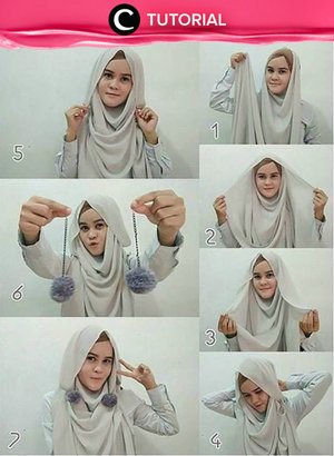 Ingin mengenakan anting pom-pom lucu untuk melengkapi gaya hijabmu? Lihat tutorial hijab dengan anting pompom berikut ini http://bit.ly/290KUqb. Foto ini di-share kembali oleh Clozetter: @zahirazahra. Cek Tutorial Updates lainnya pada Tutorial Section.