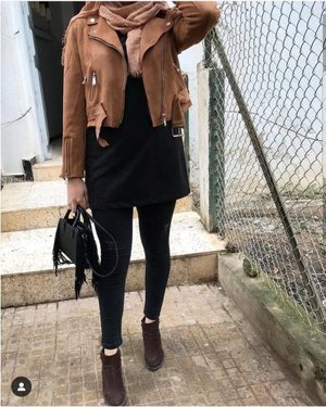 How to wear leather jacket with hijab | | Just Trendy Girls