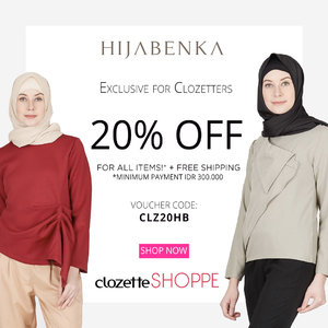Clozetters, lengkapi koleksi fashion dan aksesoris dengan belanja  koleksi Hijabenka via #ClozetteSHOPPE! Spesial Clozette member, dapatkan DISKON 20% koleksi terbaru Hijabenka. Klik di sini untuk belanja dan dapatkan kode vouchernya: http://bit.ly/HBCID20